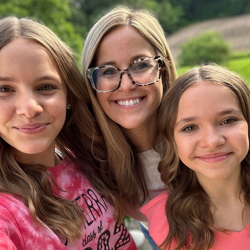 Three ladies smiling