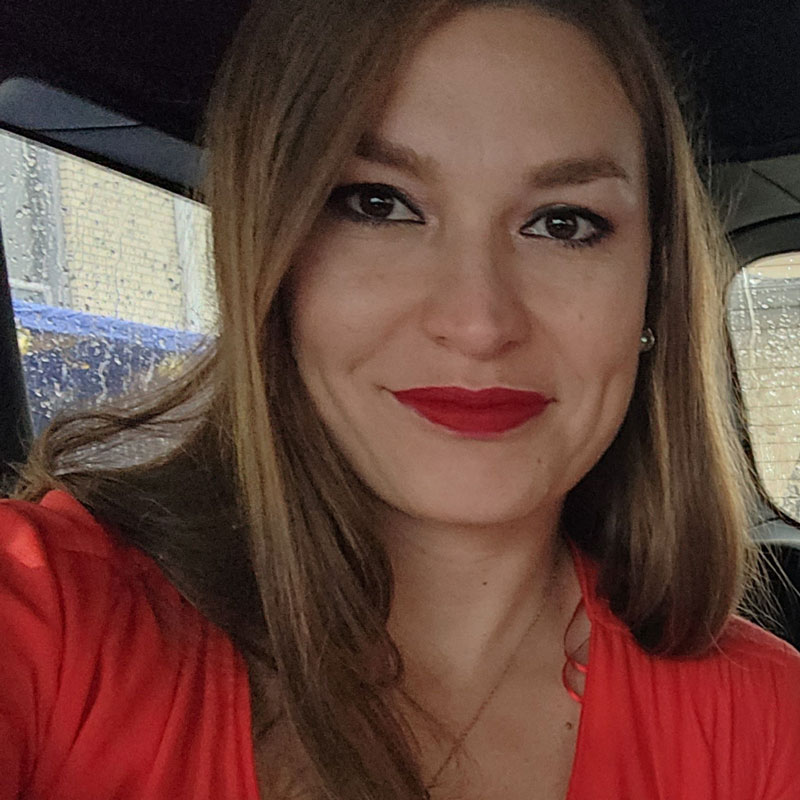 Brunette woman smiling